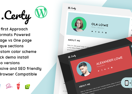 Certy - Wordpress Resume, CV Theme (Portfolio)