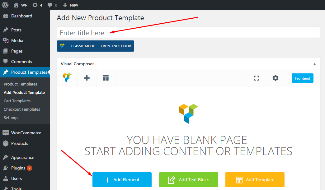 Single product page templates